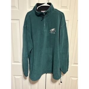 Philadelphia Eagle Vintage NFL 1/4 Zip Fleece Pullover Midnight Green w/Logo XXL